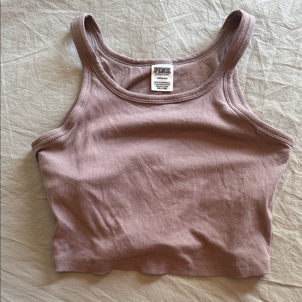 PINK Victoria's Secret Mauve Ribbed Tank Top